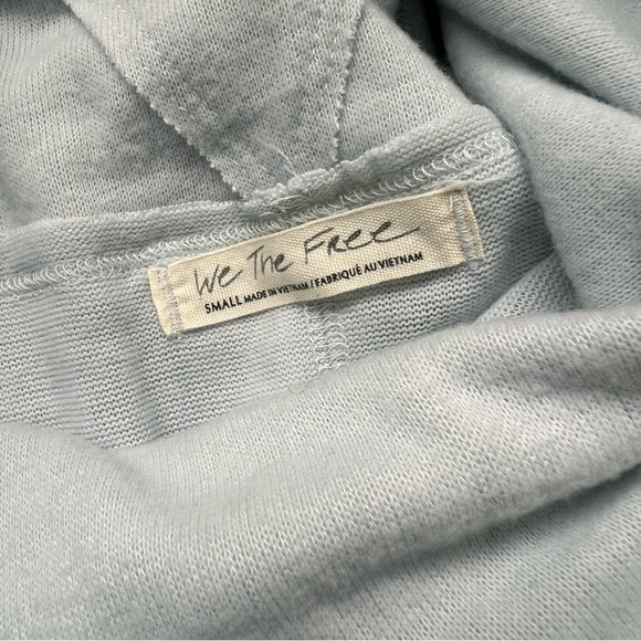 We the Free People Cozy Time Funnel Pullover Top Shirt Oversized Light Blue - Picture 4 of 5
